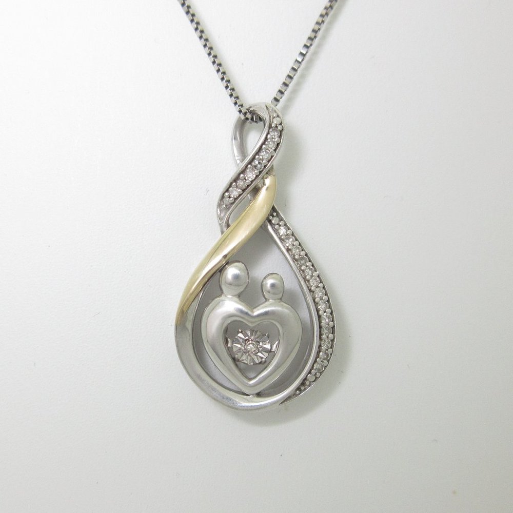 Diamond Mother Child Necklace Natural 20"
